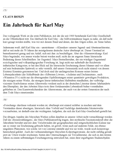 Jahrbuch der Karl-May-Gesellschaft 1970