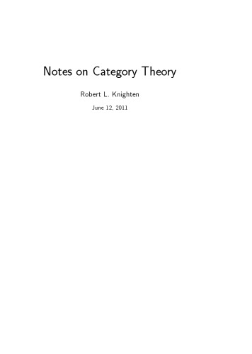 Notes on Category Theory