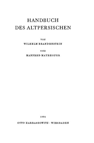 Handbuch des Altpersischen