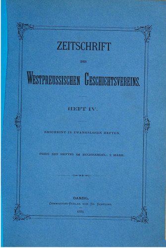 Zeitschrift des Westpreußischen Geschichtsvereins