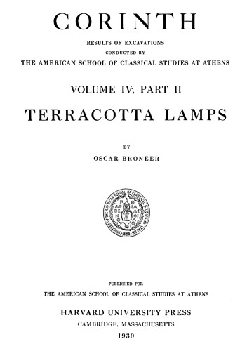Terracotta Lamps (Corinth vol.4.2)