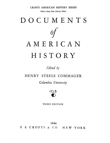 Documents of American history, Vol. 3