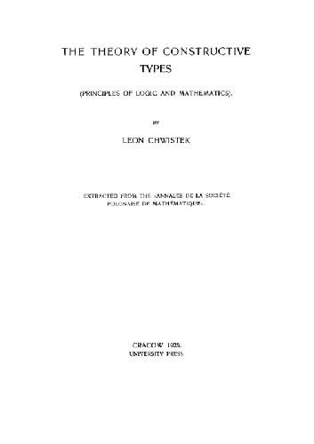 The theory of constructive types