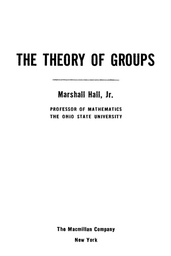 The Theory of Groups