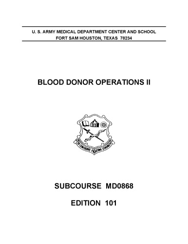 Blood Donor Operations II MD0868