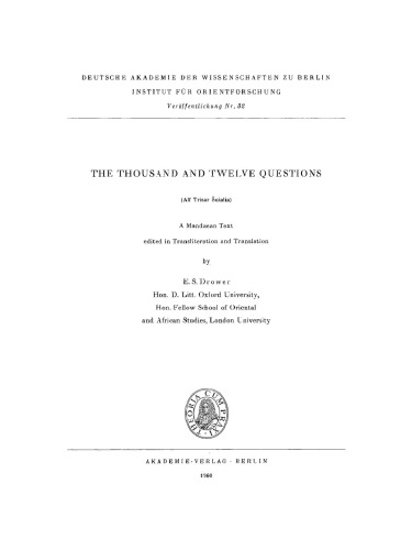 The thousand and twelve questions (Alf trisar šuialia)