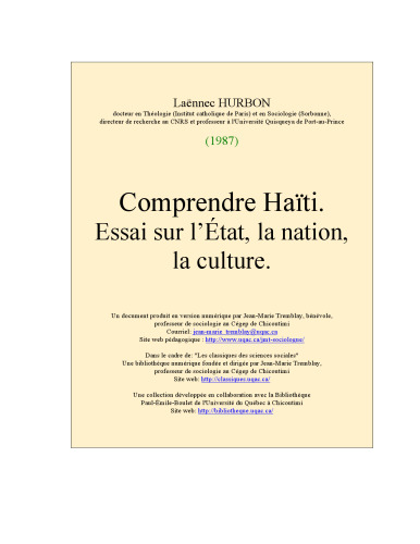 Comprendre Haïti. Essai sur l'État, la nation, la culture.