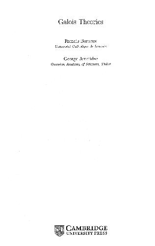 Galois Theories
