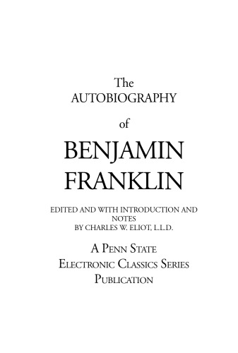 The Autobiography of Benjamin Franklin