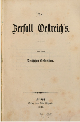 Der Zerfall Österreich's