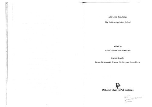 Law and language. The italian analytical school