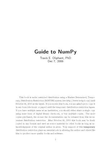 Guide to NumPy