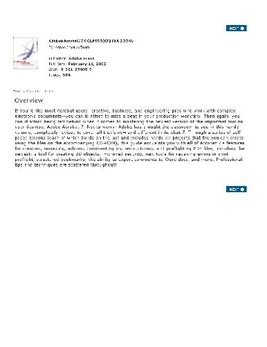 Adobe Acrobat 7 0 Classroom In A Book