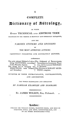 A Complete Dictionary of Astrology