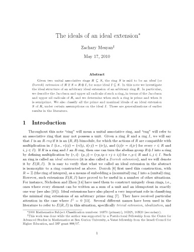 The ideals of an ideal extension