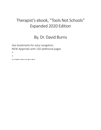 Tools, Not Schools, of Therapy