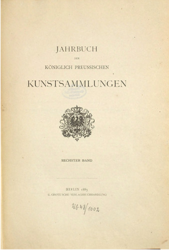 Jahrbuch der Königlich Preußischen Kunstsammlungen