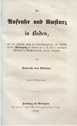 Der Aufruhr und Umsturz in Baden