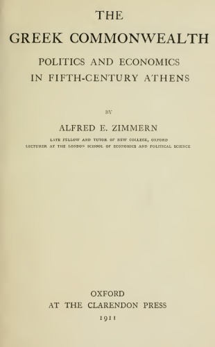The Greek Commonwealth, Politics and Economics in Fifth-century Athens