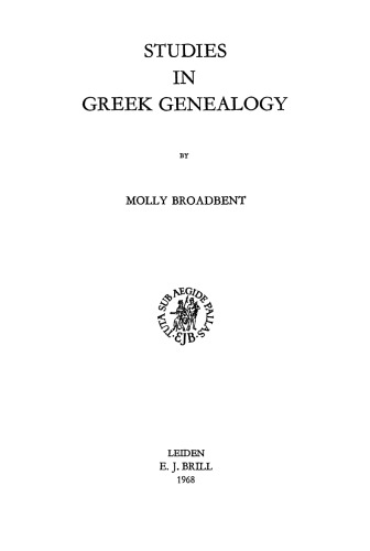 Studies in Greek Genealogy