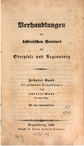 Verhandlungen des Historischen Vereins für Oberpfalz und Regensburg
