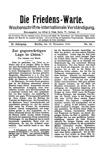 Zur gegenwärtigen Lage in China