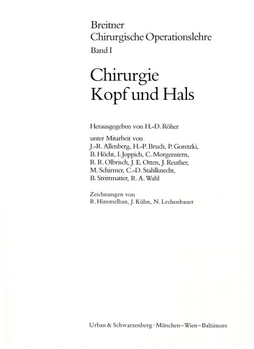 Breitner. Chirurgische Operationslehre. Band 1. Chirurgie Kopf und Hals