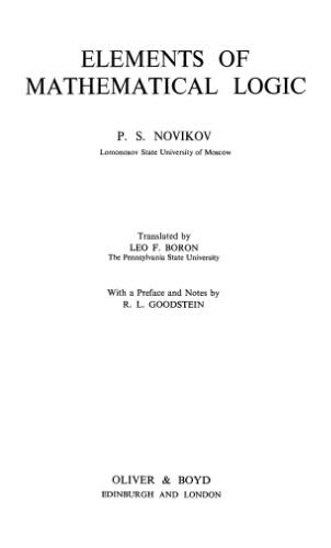 Elements of Mathematical Logic