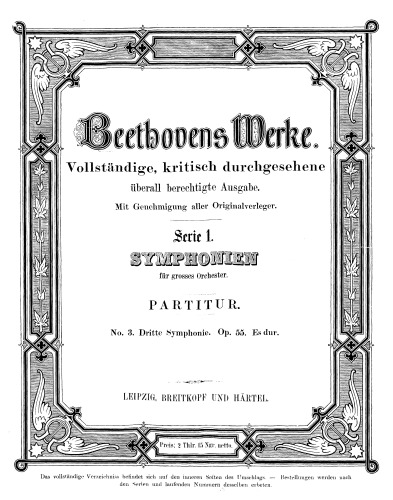 Dritte Sinfonie op. 55 Es-Dur : Partitur