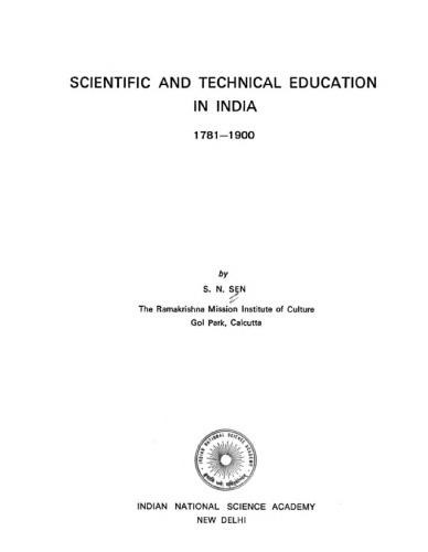 Scientific and technical education in India, 1781-1900