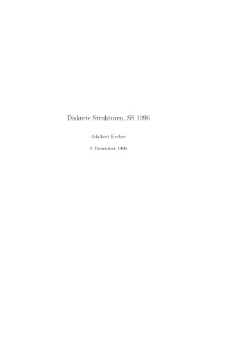 Diskrete Strukturen, SS 1996