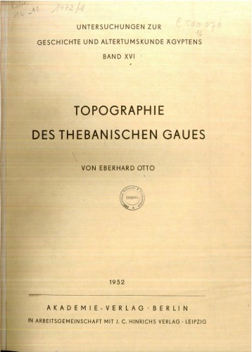 Topographie des thebanischen Gaues