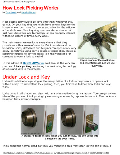 How Lock Picking and Anti-Theft Systems Work
