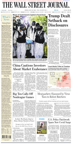 Wall Street Journal Friday July 10, 2020