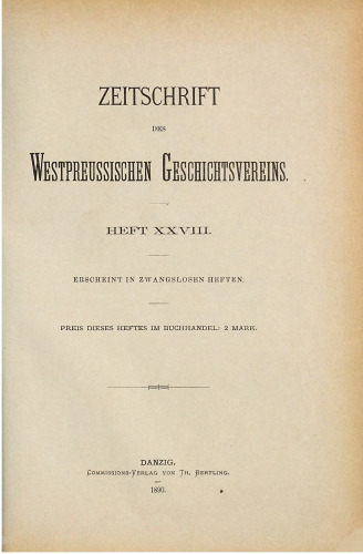 Zeitschrift des Westpreußischen Geschichtsvereins