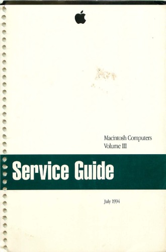 Macintosh Computers Volume III. Service Guide