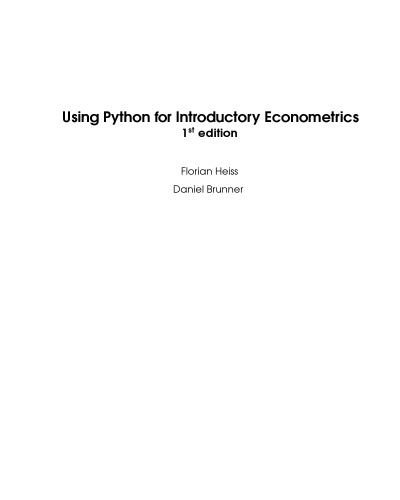 Using Python for Introductory Econometrics