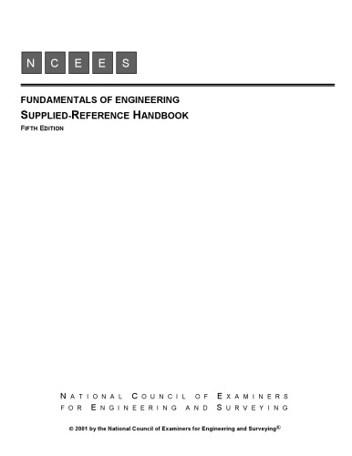 Fundamentals of Engineering FE Supplied-Reference Handbook