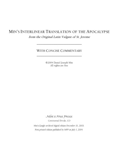 Min's Interlinear Translation of the Apocalypse