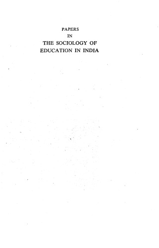 Papers in the Sociology of Education in India