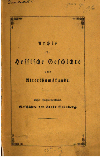 Geschichte der Stadt Grünberg