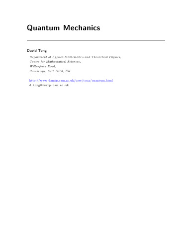 Quantum Mechanics