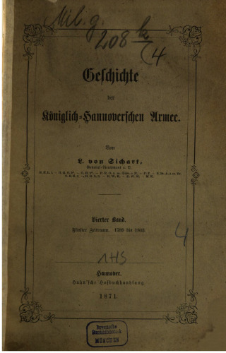 Geschichte der Königlich-Hannoverschen Armee / 1789 bis 1803