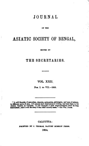 Journal of the Asiatic Society of Bengal