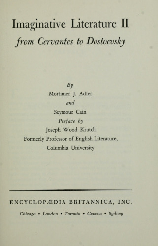 Imaginative Literature, 2 - From Cervantes to Dostoevsky