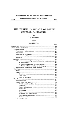 The Yokuts Language of South Central California