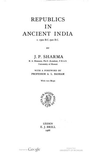Republics in ancient India, c. 1500 B.C.-500 B.C.