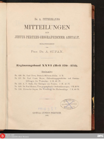 Deutsch-Südwest-Afrika, Ergebnisse einer wissenschaftlichen Reise im südlichen Damaralande