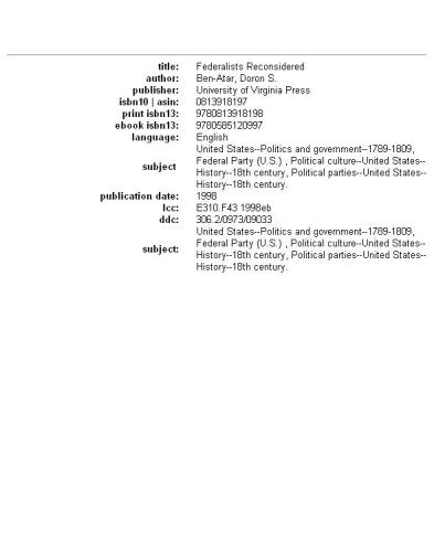 Federalists Reconsidered