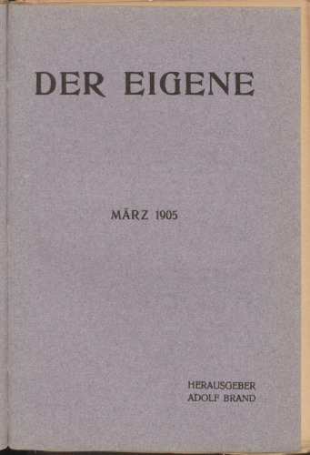 Der Eigene: März 1905